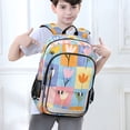 thumbnail image 6 of FORMRS Unisex School Backpack 17" Student Travel Bag with Laptop Compartment, Blue Flowers, 6 of 7