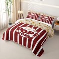 thumbnail image 3 of Erosebridal Retro Pop Corn Movie Twin Quilt Set for Boys Girls, Red White Stripes Line Twin Coverlet Set, 2 Pieces, 3 of 7