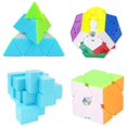 thumbnail image 2 of Speed Cube Set 4 Pack Magic Cube Bundle 3x3 Pyramid Cube Bundle Megaminx Skew Cube Mirror Sturdy and Smooth Stickerless Cubes Collection Puzzles Toy for Child and Adults, 2 of 3