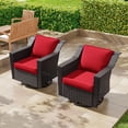 thumbnail image 3 of Meetleisure Patio Swivel Wicker Chairs Set of 2, Outdoor Rattan Rocking Chairs with Thickened Cushions for Backyard Porch Deck, Metal Rocking Frame, 3 of 9