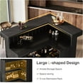 thumbnail image 4 of L-Shaped Home Bar Unit, 4-Tier Corner Liquor Bar Table with Storage Shelves & Wine Glasses Holder, 4 of 6
