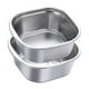 thumbnail image 4 of Juego de colador y bol de acero inoxidable, bol para mezclar, escurridor, lavabo cuadrado para lavar arroz 4600 ml, 4 of 9