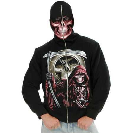 Charades Adult Men S Grim Reaper Black Hoodie Sweatshirt
