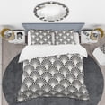 thumbnail image 2 of Designart 'Retro Art Deco Waves I' Mid-Century Modern Duvet Cover Set, 2 of 4