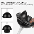 thumbnail image 2 of Toilet Plunger and Bowl Brush Combo for Bathroom Cleaning, White, 2 Sets, 2 of 6
