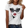 thumbnail image 2 of JTZGDY 3D Novelty Tshirt for Women Cute Summer Short Sleeve Oversized Crewneck Graphic Tees Dressy Casual Plus Size Tunic Blouses White#04 XXXL, 2 of 7