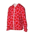 thumbnail image 2 of Kll Red Love Heart Print Men'S Women’s Upf 50+ Sun Protection Outdoor Hoodie Jacket Long Sleeve Fishing Hiking Performance Shirt- Medium, 2 of 8