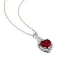 thumbnail image 4 of Everly Women's 2.8CT TGW Created Ruby Sterling Silver Heart Necklace, 4 of 6