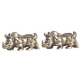 thumbnail image 4 of Set of 2 Brass Rhino Animal Decoration Vintage Ornaments Animals Golden, 4 of 8