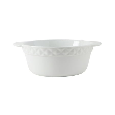 

Tuxton Duratux Porcelain White Embossed 3.5-Quart Casserole Round Pack of 2