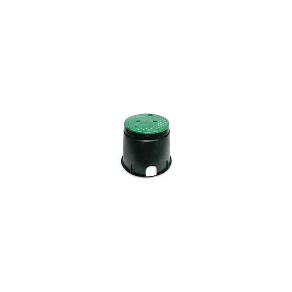 NDS 10 In. Round Black & Green Valve Box with Cover 111BC