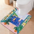 thumbnail image 2 of Yayeee Bath Rugs for Bathroom Floor Set of 2 Non Slip Fluffy Soft Absorbent Mat, Green Seaside, 2 of 7