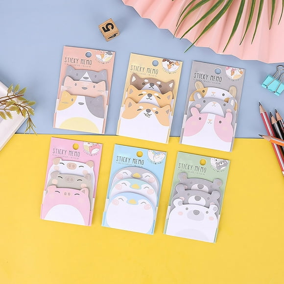 Tool Series 6pcs Folding Combination With Animal Multi Layer Sticky Paper Adhesive Strong Sticky Notes
