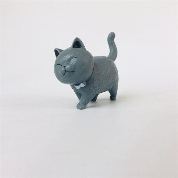 Lindas mini figuras de animales, muñeco de gato con campana de anime japonés, hermosa estatua de gato de simulación de PVC, regalos de Año Nuevo, adornos de decoración para el hogar, manualidades