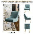 thumbnail image 2 of SEYNAR Modern Glam Boucle Pleated Velvet Accent Dining Chair, Set of 6 for Living Room with Rear Handle（Green）, 2 of 11