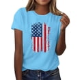 thumbnail image 5 of successthop 4th of July Tops for Women Flags Plus Size Patriotic T Shirt Holiday Shirts Crewneck Short Sleeve Clothes L, 5 of 6