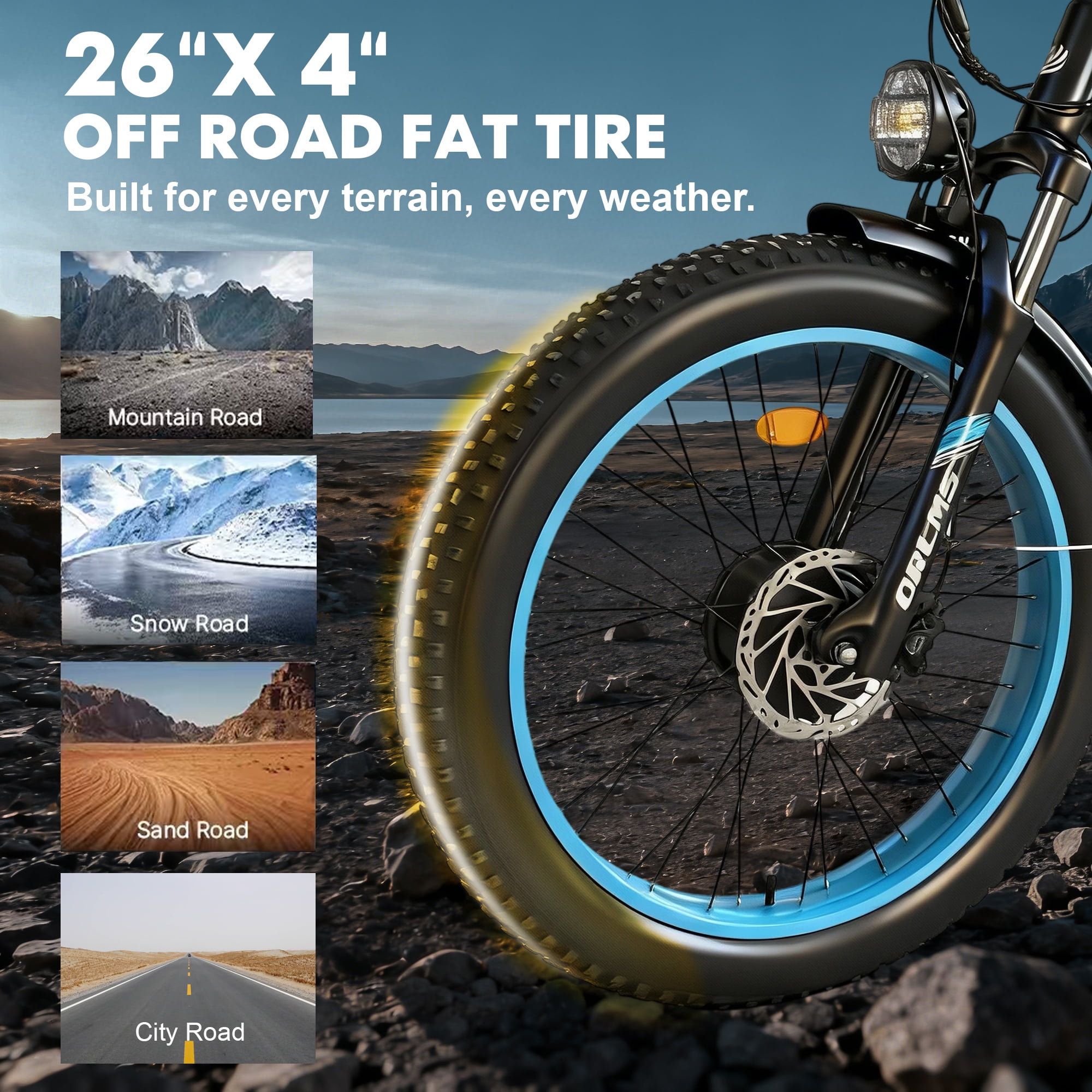 Dual Motor Electric Bike for Adultse,60V/25Ah,6000W Motor Full Suspension 45/50MPH High-Speed,26'' Fat Tire Electric Bike,Hydraulic Brakes,for Adults Off-Road Commuting