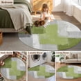 thumbnail image 5 of Round Area Rug 6 Ft, Sage Green Abstract Washable Non-Slip Circle Carpet for Living Room/Bedroom, Grey Geometric Oil Painting Vintage Low-Profile Indoor Mats Collection Rugs for Residential, 5 of 8