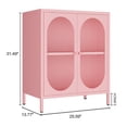 thumbnail image 6 of Small 2 Transparent Door Metal Storage Side Buffet Cabinet for Bed Room,Living Room,Entryway,Hallway,Home,Hotel,Office,Garage,Kitchen,1 Removable Shelf., 6 of 7