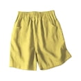 thumbnail image 2 of Delayuji Womens Cotton Linen Short High Waist Wide Leg Shorts Summer Thin Breathable Loose Casual Pants Women's Plus M-4XL, 2 of 3