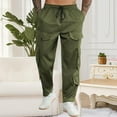 thumbnail image 2 of USNSM Cargo Pants for Men Multi Pockets Mens Pants Classic Cotton Casual Work Hiking Relaxed Fit Regular Pants Green S, 2 of 7