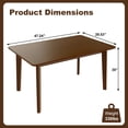 thumbnail image 4 of GZXS Rustic Kitchen Table, 47" Rectangle Dining Table with Solid Wood Legs, 330lbs Load Capacity, Multipurpose Computer Desk & Dinner Table for Home Office (Walnut), 4 of 7