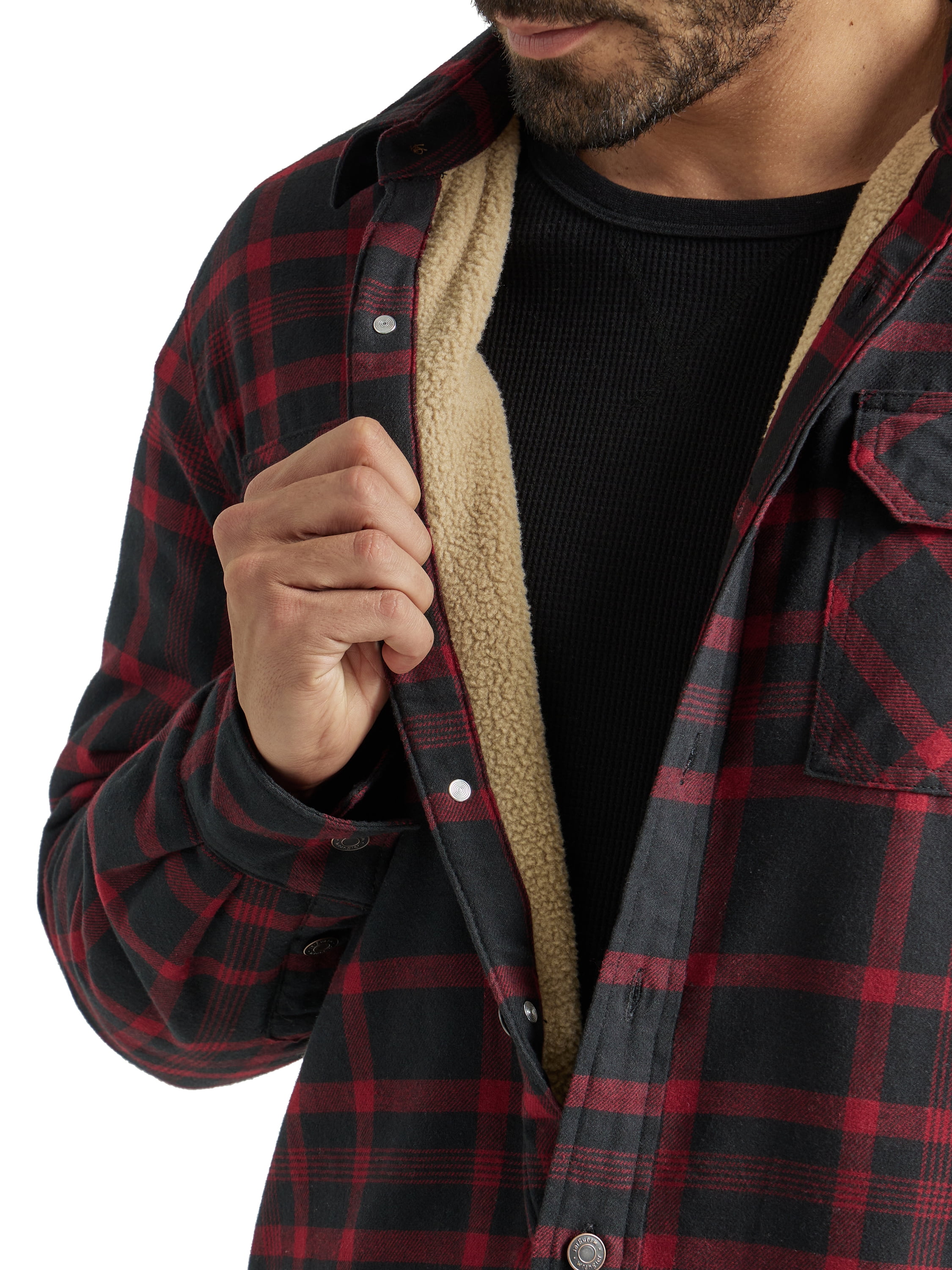 Wrangler® Men's and Big Men's Long Sleeve Sherpa Heavyweight Shirt Jacket (S-5XL)