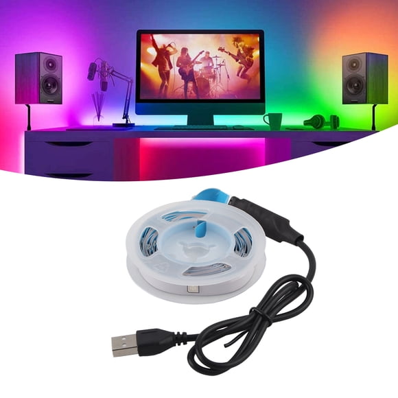 LED RGB Strip Light 5V Button Control Tape Light Color Changing USB Powered Strip Light For Bedroom3 m / 9.8ft