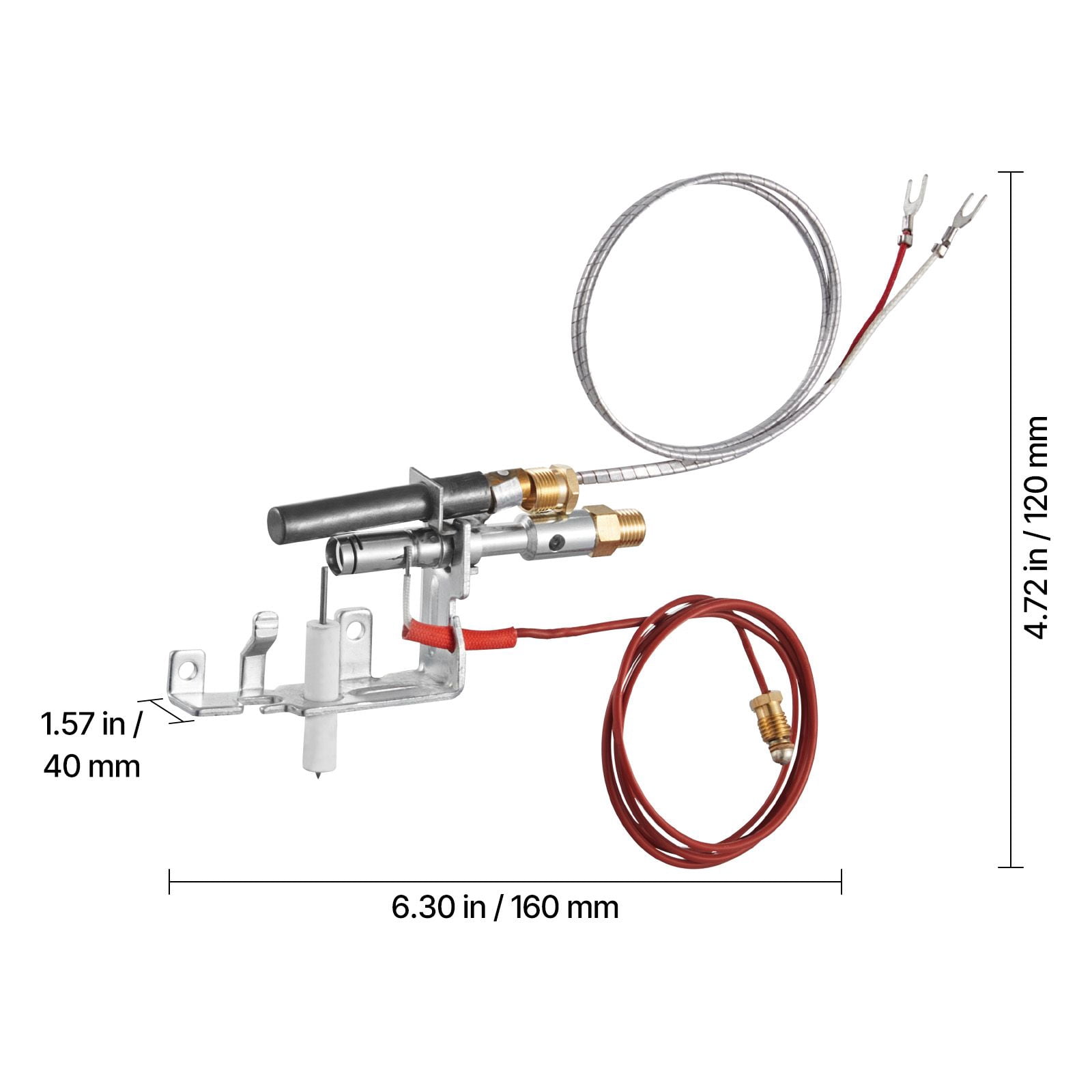 Gas Fireplace Pilot Ignition Assembly, 31in Thermocouple + 20in Thermopile, OEM Replacement Flame Monitoring for Gas Fireplace Liquefied Gas Heating