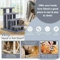 thumbnail image 7 of 24 Inch 4-Step Pet Stairs Carpeted Ladder Ramp Scratching Post Cat Tree Climber-Gray, Dog Stairs for Small Dogs, Dog Steps Stairs Ramps for High Bed Couch, 7 of 7