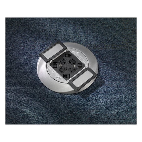 Floor Sub-Plate, Floor Box Type, 4 Gang, Aluminum S1SP4X4