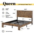 thumbnail image 2 of Queen Size Farmhouse Wooden Bed Frame with Headboard, Boho Platform Bedframe Sturdy Metal Slats Support, No Spring Mattress, Noisy Free, Easy Assembly (Queen, Brown), 2 of 11