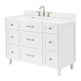 thumbnail image 6 of ARIEL Monroe 48 Inch Single Rectangle Sink Bathroom Vanity With Carrara White Quartz Countertop 1.5 Inch Edge In White, 6 of 7