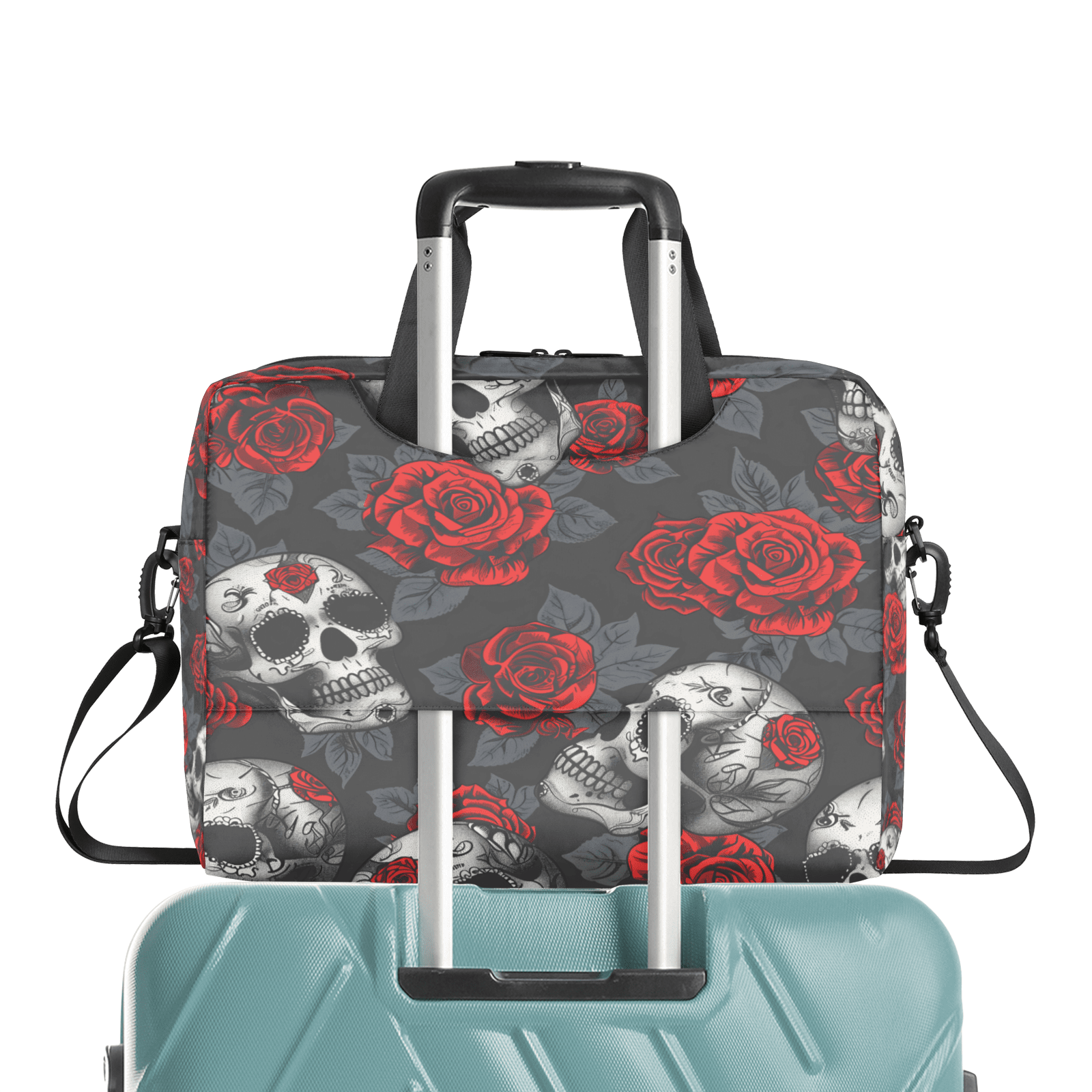 Herdesigns Skulls And Roses Laptop Bag for Women Men, Computer Case Briefcase Messenger Bags, 15-15.6 inch Laptop Sleeve Shoulder Bag