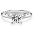 thumbnail image 2 of Gem Stone King 1.00 Ct 10K White Gold IGI Certified Lab Grown Diamond Solitaire Engagement Ring for Women | Princess | D-E Color | VS1-VS2 Clarity | Size 7, 2 of 6