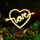 thumbnail image 5 of Luz de con forma de lazo de corazón, adorno romántico decorativo con Base de soporte, letrero de para fiesta, decoración de escritorio para Amarillo, 5 of 8