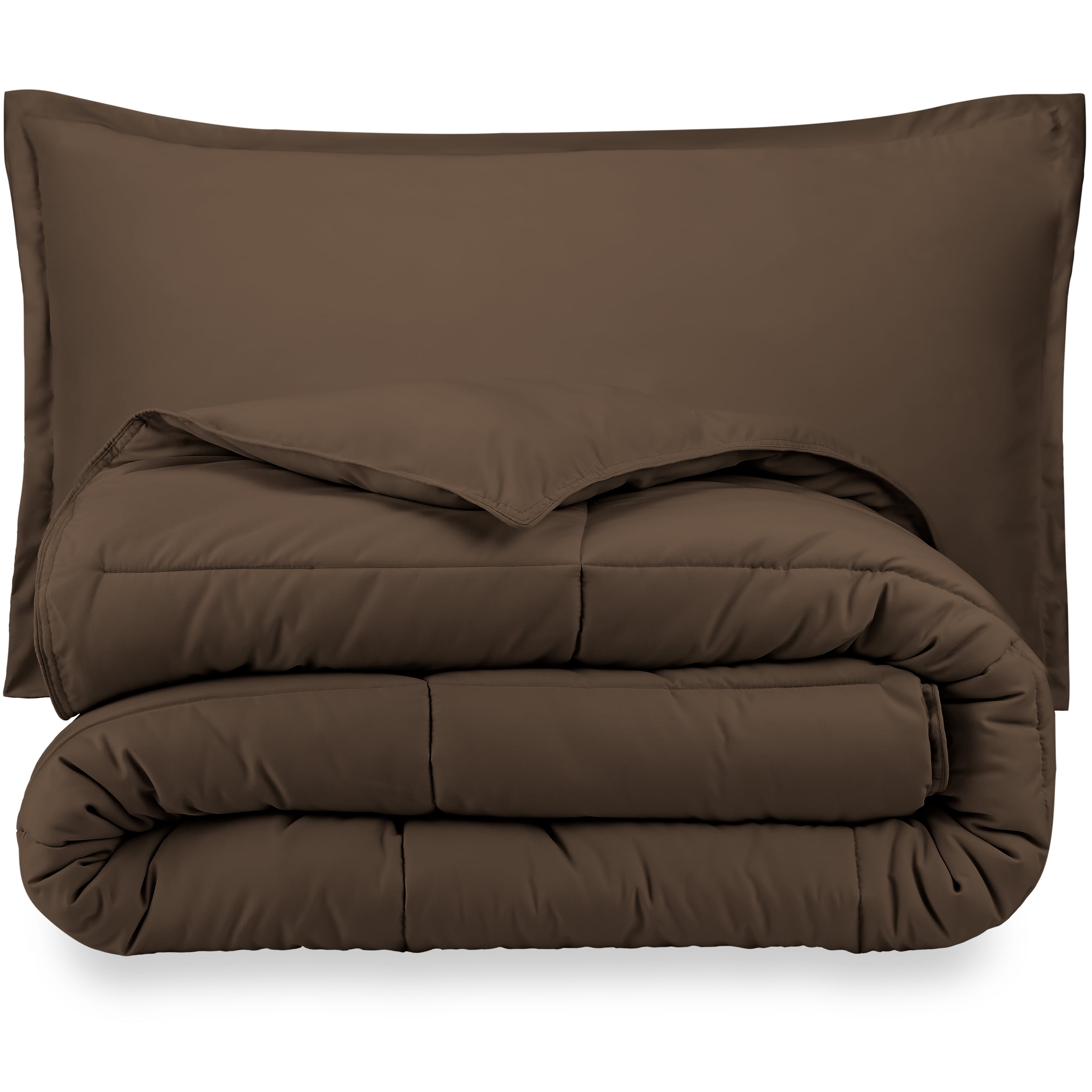 Bare Home Ultra-Soft Goose Down Alternative Comforter Set, Twin/Twin XL, Cocoa