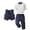 Blue, variant on GobdXE Toddler Boys 4 Piece Gentleman Suit Vest Shirt Bow Tie Pants Kids Wedding Party formal Outfit Set Blue,12-24 Months