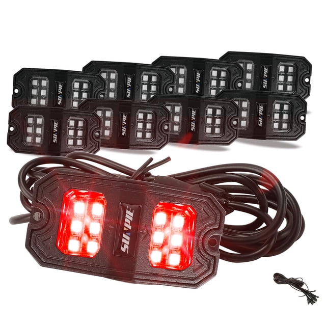 Luz decorativa para vehículos SUNPIE 8 cápsulas Red Rock Lights IP67