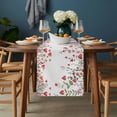 thumbnail image 2 of Valentine's Day Table Runner - 70 Inch Long, Kitchen Dining Table Runner Dresser Scarves, Watercolor Love Floral Leaves Spring Farmhouse Decor for Coffee Tables Wedding Party Banquet, 2 of 8