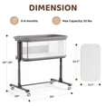 thumbnail image 4 of AILEEKISS Bedside Bassinet for Newborn, 6 Height Adjustable Baby Bassinet with Wheels, Grey, 4 of 10