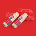 thumbnail image 3 of Children Adjustable Cotton Skipping Rope With Wooden Handle For Fitness Training/outdoor Activity Orange Giraffe, 3 of 5