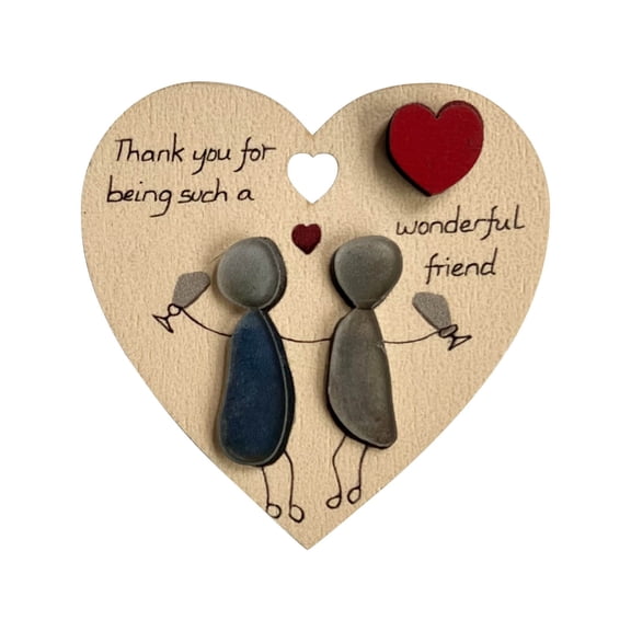 Wooden Heart Plaque, Thoughtful Hanging Sign for Best Friends, Friendship Keepsakes, Rustic Hanging Love Plaque with Saying, Love Heart Gifts, Friends Ornament for Anniversaries, 2.8X3inch