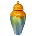 thumbnail image 2 of SageBrook Home Orange and Blue Temple Ceramic Jar, 2 of 2