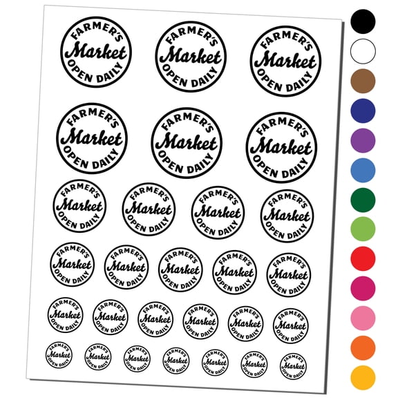Farmer's Market Open Daily Water Resistant Temporary Tattoo Set Fake Body Art Collection - Light Pink