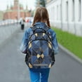 thumbnail image 6 of FORMRS Unisex Backpack Elementary School Travel Bookbag with Reflective Stripes, Blue Geometric Pattern, 6 of 7