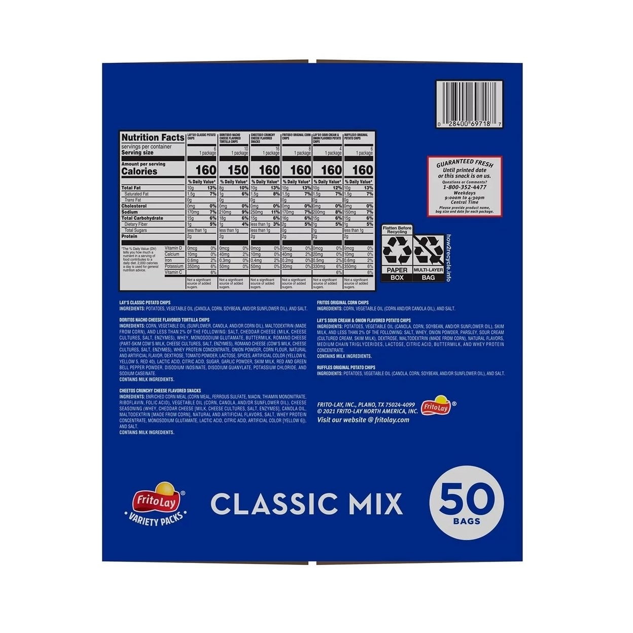 Frito-Lay Classic Mix Variety Pack (50 Pack)