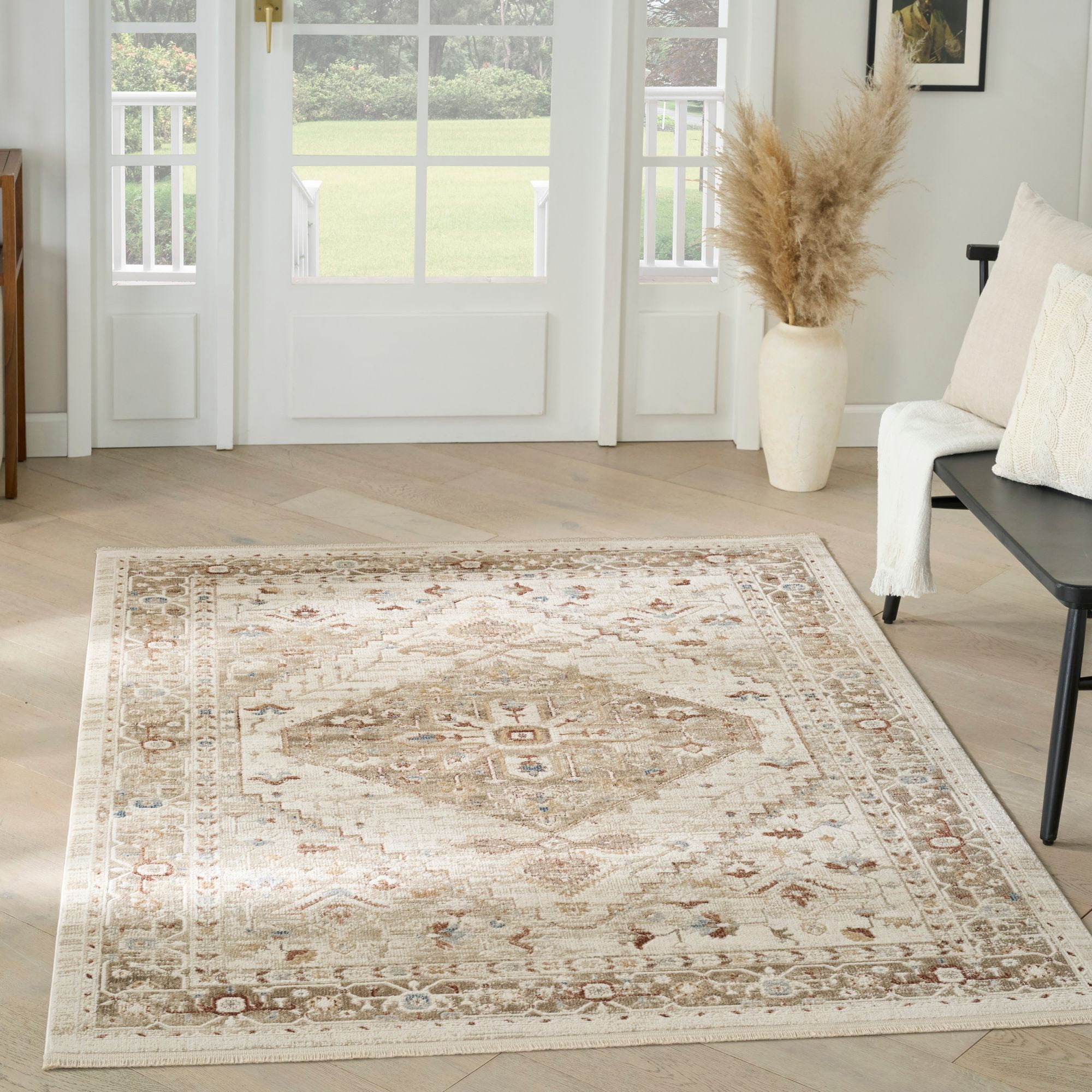 Nourison Pardis 5'3" x 7' Ivory Taupe Vintage Indoor Rug