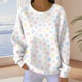 thumbnail image 2 of kaondbfi Hoodless Sweatshirts for Pretty Women Casual Printed Fashion Long Sleeve Crewneck Sweatshirt Womens Summer Fall Fashion Tops, 2 of 5