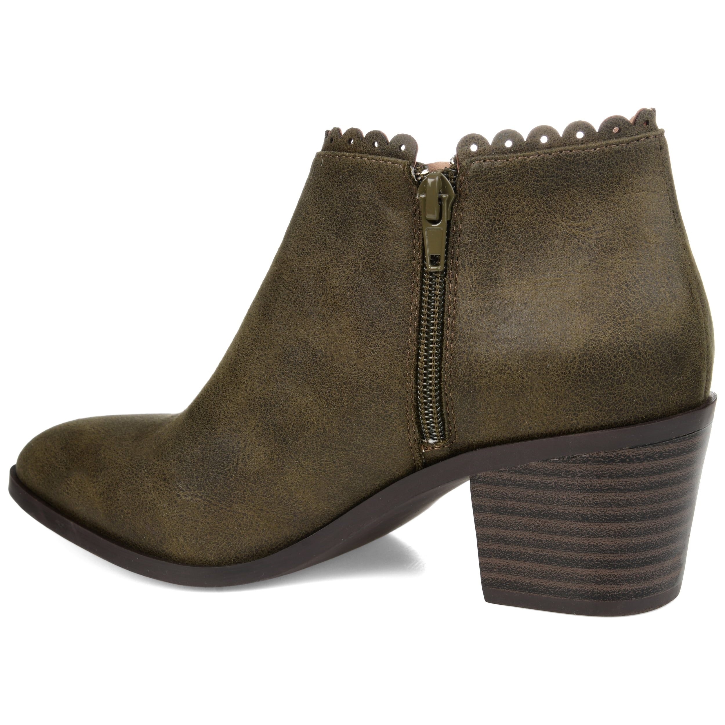 Journee Womens Tessa Inside Zip Stacked Heel Booties